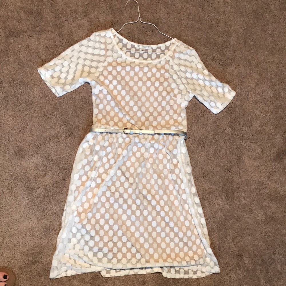 Mesh Polka Dot mid length dress